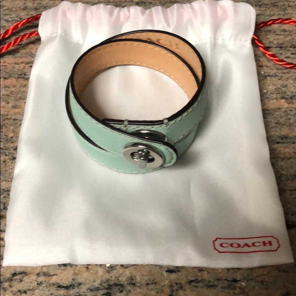 Coach leather wrap around bracelet